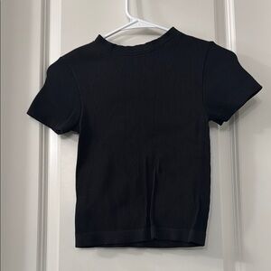 Old Navy Black Ribbed Short Sleeve Tee